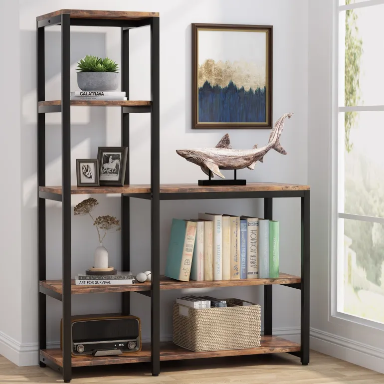 Cheap Tribesigns Ladder Bookshelf, 5-Tier Etagere Bookcase Display Rack for Home Office