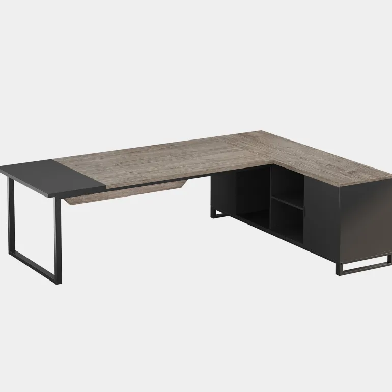 Cheap Tribesigns Large L - Shaped Desk, 70.87" Executive Desk with 55" File Cabinet