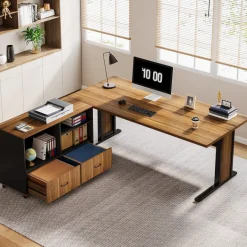 Store Tribesigns Large L - Shaped Desk, 63