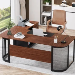 Cheap Tribesigns Large L-Shaped Desk, 63" Executive Desk with 31" Drawer Cabinet