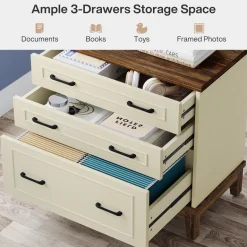 New Tribesigns Lateral File Cabinet, 3 - drawer Filing Cabinet For A4/letter/legal Size