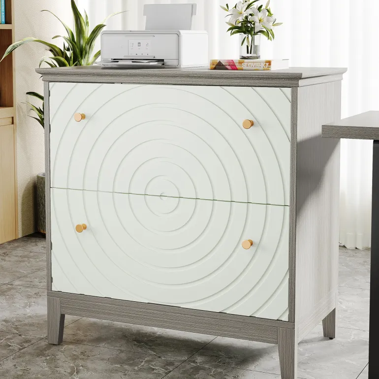 Cheap Tribesigns Lateral File Cabinet, Modern Filing Storage Cabinet with 2 Drawers