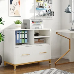Flash Sale Tribesigns Lateral File Cabinet Printer Stand with Drawer & Open Storage Spaces