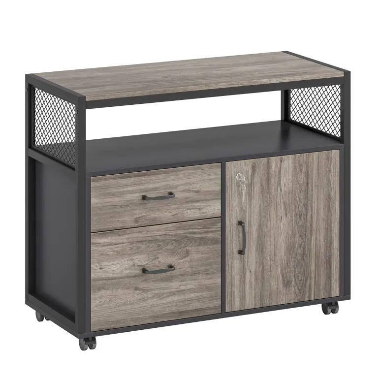 Outlet Tribesigns Lockable File Cabinet Printer Stand with Drawers & Caster