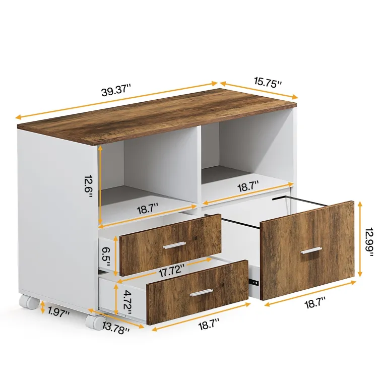 Outlet Tribesigns Lockable File Cabinet Printer Stand with Drawers & Caster
