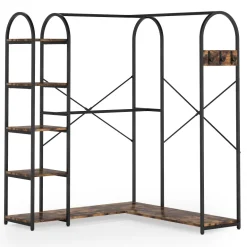 Discount Tribesigns L-Shaped Clothes Rack, Corner Garment Rack with Storage Shelves