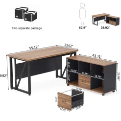 Discount Tribesigns L-Shaped Desk, 55