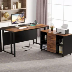 Clearance Tribesigns L-Shaped Desk, 55
