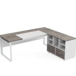 Discount Tribesigns L-Shaped Executive Desk, 63