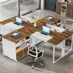 Discount Tribesigns L-Shaped Executive Desk, 63