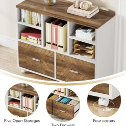Discount Tribesigns L-Shaped Executive Desk, 63