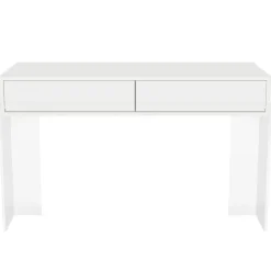 Best Tribesigns Makeup Vanity, 38" Makeup Dressing Table with 2 Drawers & Acrylic Legs(Without Mirror)