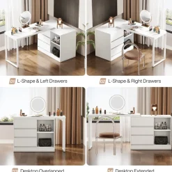 Outlet Tribesigns Makeup Vanity, Dressing Table With 3 Drawers And Storage Shelves