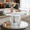 Clearance Tribesigns Mirrored Coffee Table, 29.5" Center Table 2 - Tier Snack Table