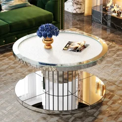 Clearance Tribesigns Mirrored Coffee Table, 29.5