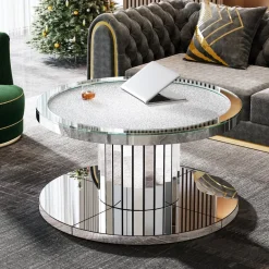 Clearance Tribesigns Mirrored Coffee Table, 29.5