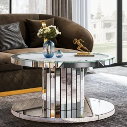Clearance Tribesigns Mirrored Coffee Table, 29.5