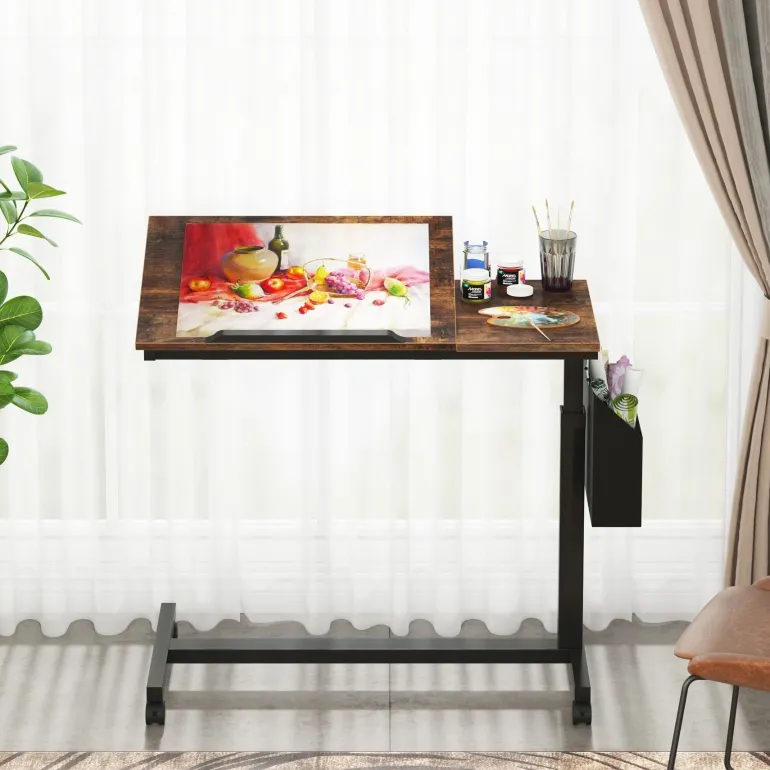 Shop Tribesigns Mobile C Table, Height Adjustable End Table Sofa Snack Table