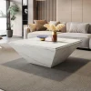 Store Tribesigns Modern Coffee Table, 35.43" Center Table with Faux Marble Top