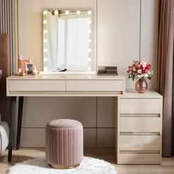 Best Tribesigns Modern Computer Desk Home Office Desk with 5 Storage Drawers
