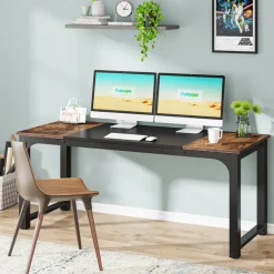 New Tribesigns Modern Computer Desk, Industrial Style Desk Computer Workstation