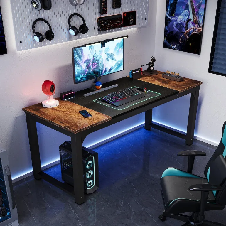 New Tribesigns Modern Computer Desk, Industrial Style Desk Computer Workstation