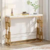 Fashion Tribesigns Modern Console Table, 42.5" Sofa Foyer Table with Faux Marble Tabletop