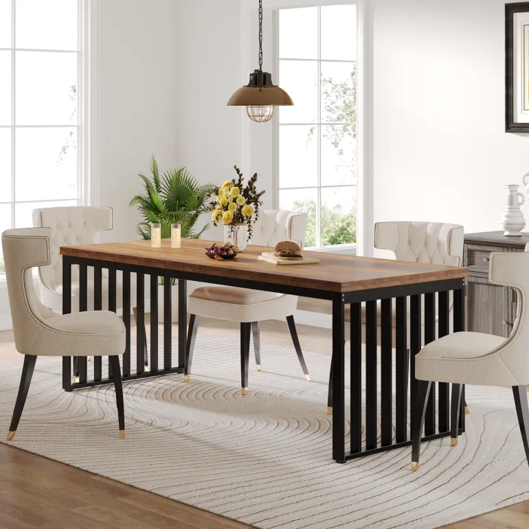 Flash Sale Tribesigns Modern Dining Table, 78.74 inches Sturdy Kitchen Table