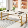 Cheap Tribesigns Modern Dining Table, 70.9" Rectangle Dinner Table for 6-8 People