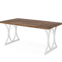 Best Sale Tribesigns Modern Dining Table, Rectangle Kitchen Table Dinner Table for 6 People