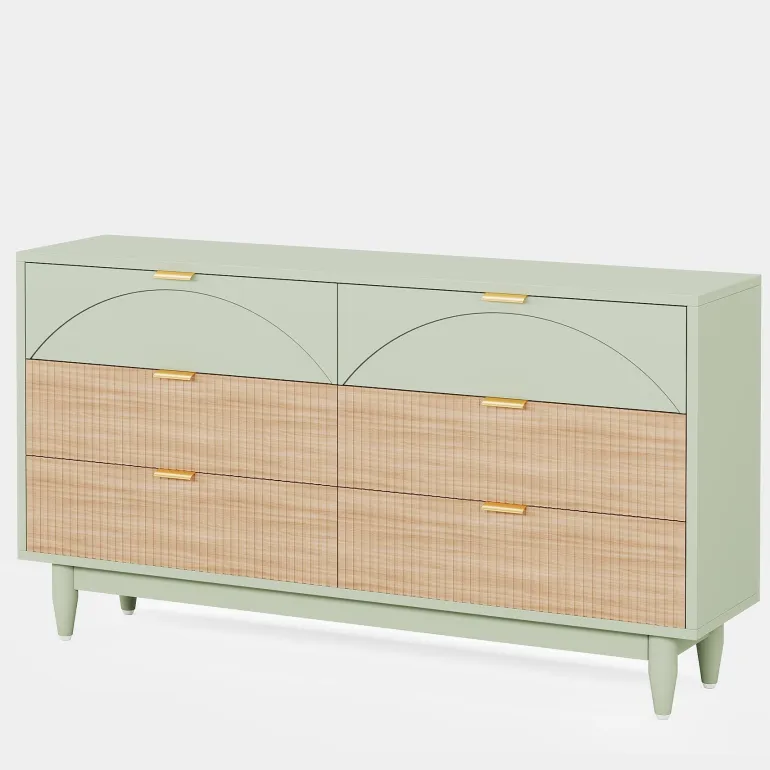 Clearance Tribesigns Modern 6-Drawer Dresser, 55 Inches Storage Chest of Drawers