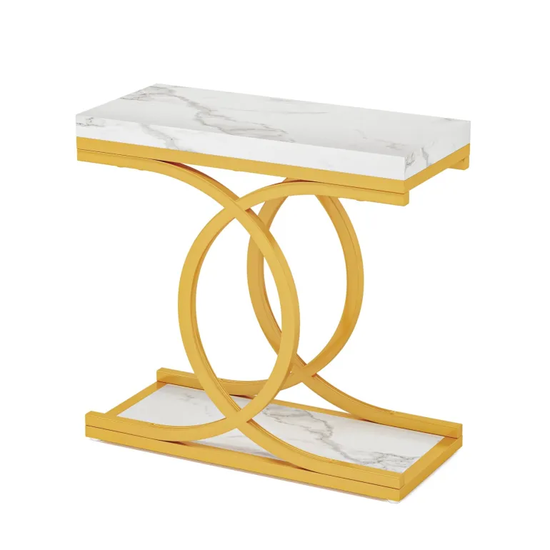 Cheap Tribesigns Modern End Table, Faux Marble Side Table Bedside Accent Table