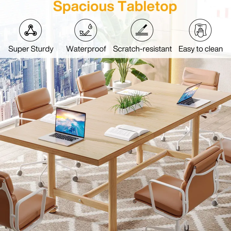 Discount Tribesigns Modern Executive Desk, 63" Conference Meeting Table for 4–6 People