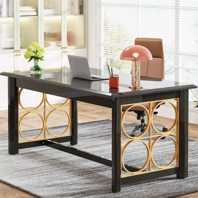 Fashion Tribesigns Modern Executive Desk, 63" Computer Desk Conference Table