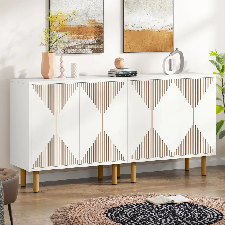 Fashion Tribesigns Modern Sideboard Buffet, 58" Wood Storage Cabinet with Doors