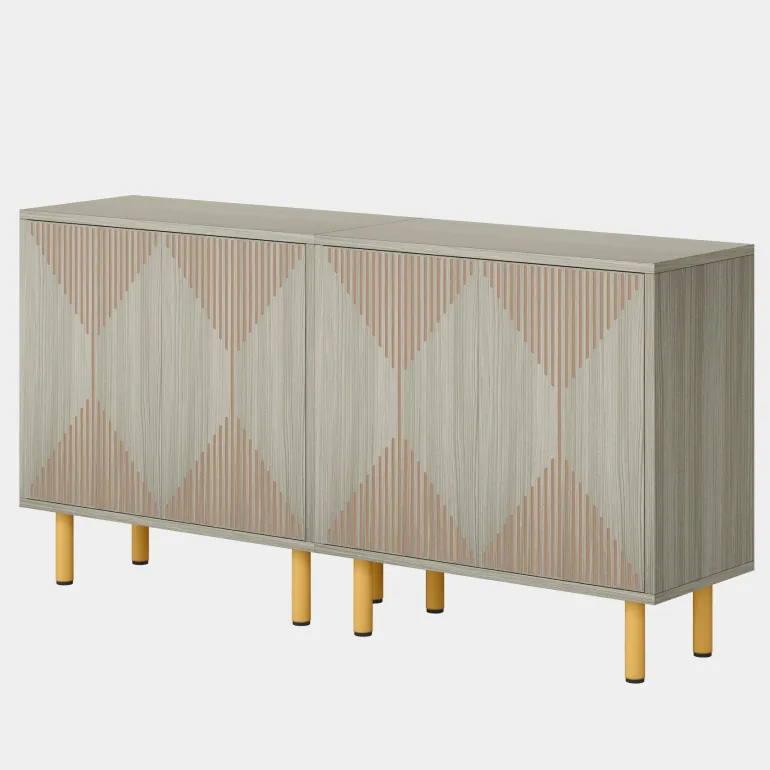 Fashion Tribesigns Modern Sideboard Buffet, 58" Wood Storage Cabinet with Doors
