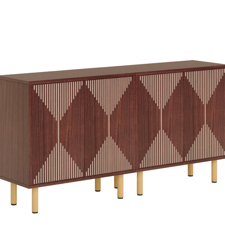 Fashion Tribesigns Modern Sideboard Buffet, 58" Wood Storage Cabinet with Doors