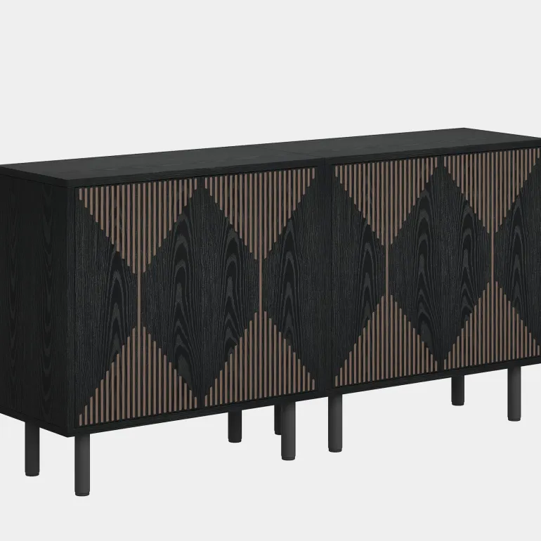 Fashion Tribesigns Modern Sideboard Buffet, 58" Wood Storage Cabinet with Doors