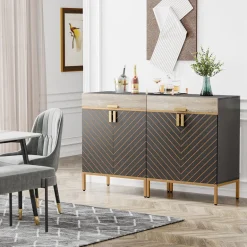 Hot Tribesigns Modern Sideboard Buffet Kitchen Cabinet with Drawer & Removable Shelves