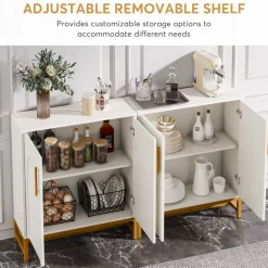 Clearance Tribesigns Modern Sideboard Buffet Storage Cabinet with Faux Marble Top