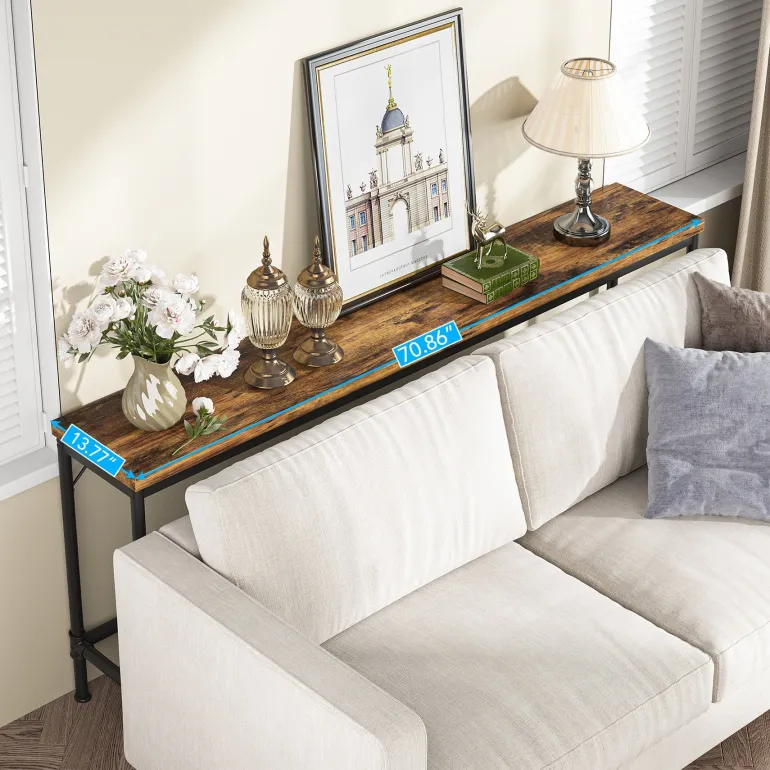Clearance Tribesigns Narrow Console Table, 70.9" Extra Long Sofa Table Industrial Hallway Table