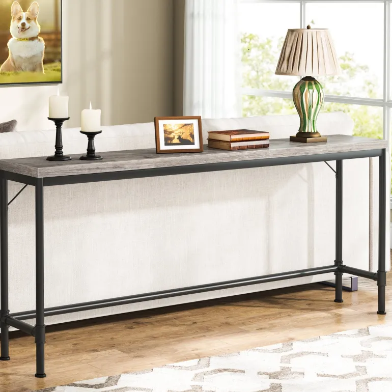 Clearance Tribesigns Narrow Console Table, 70.9" Extra Long Sofa Table Industrial Hallway Table