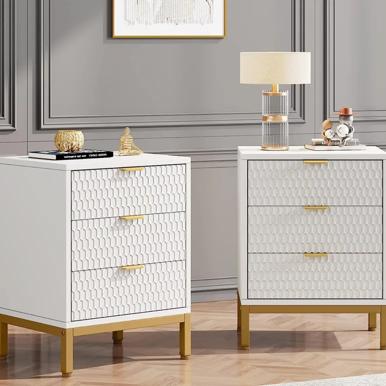 Hot Tribesigns Nightstand, 25.8" Tall Bedside Table with 3 Drawers