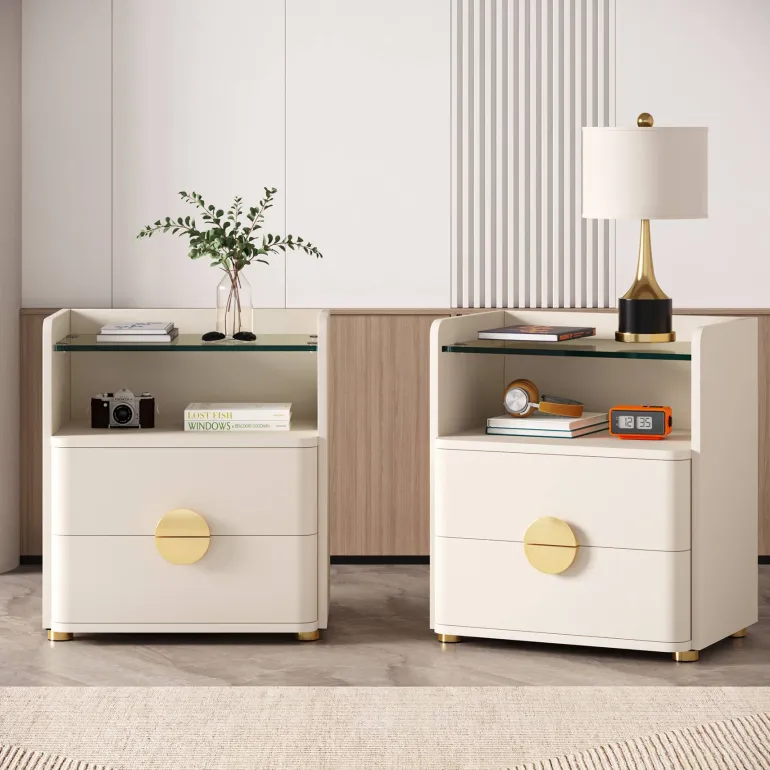 Best Tribesigns Nightstand, 2-Drawer Modern Bedside Table with Open Storage