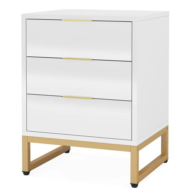 Sale Tribesigns Nightstand, Modern Bedside End Table with 3 Storage Drawers
