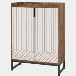 Outlet Tribesigns 25-Pair Shoe Cabinet with Doors, 5-Tier Modern Shoe Rack Organizer