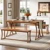 Best Tribesigns 4-Piece 51-Inch Dining Table Set with 2 Benches & Table Runner