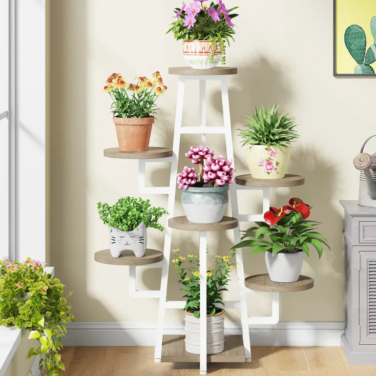 Online Tribesigns Plant Stand, 7 Tier Plant Pots Holder Rack Flower Stand Shelf
