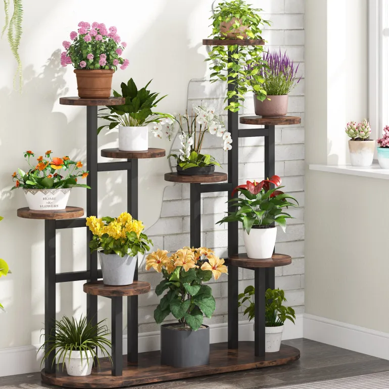 Cheap Tribesigns Plant Stand, Multi-Tiered 11 Potted Plant Shelf Flower Stands