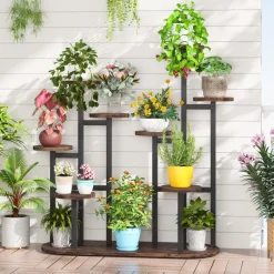 Cheap Tribesigns Plant Stand, Multi-Tiered 11 Potted Plant Shelf Flower Stands